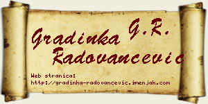 Gradinka Radovančević vizit kartica